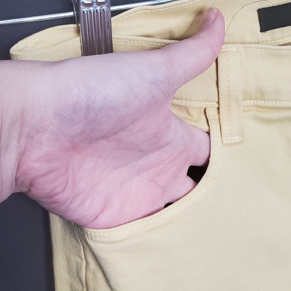 J BRAND Buttercup Yellow Mid-Rise Super Skinny Jeans Wash Acid Size 28 - Picture 3 of 12